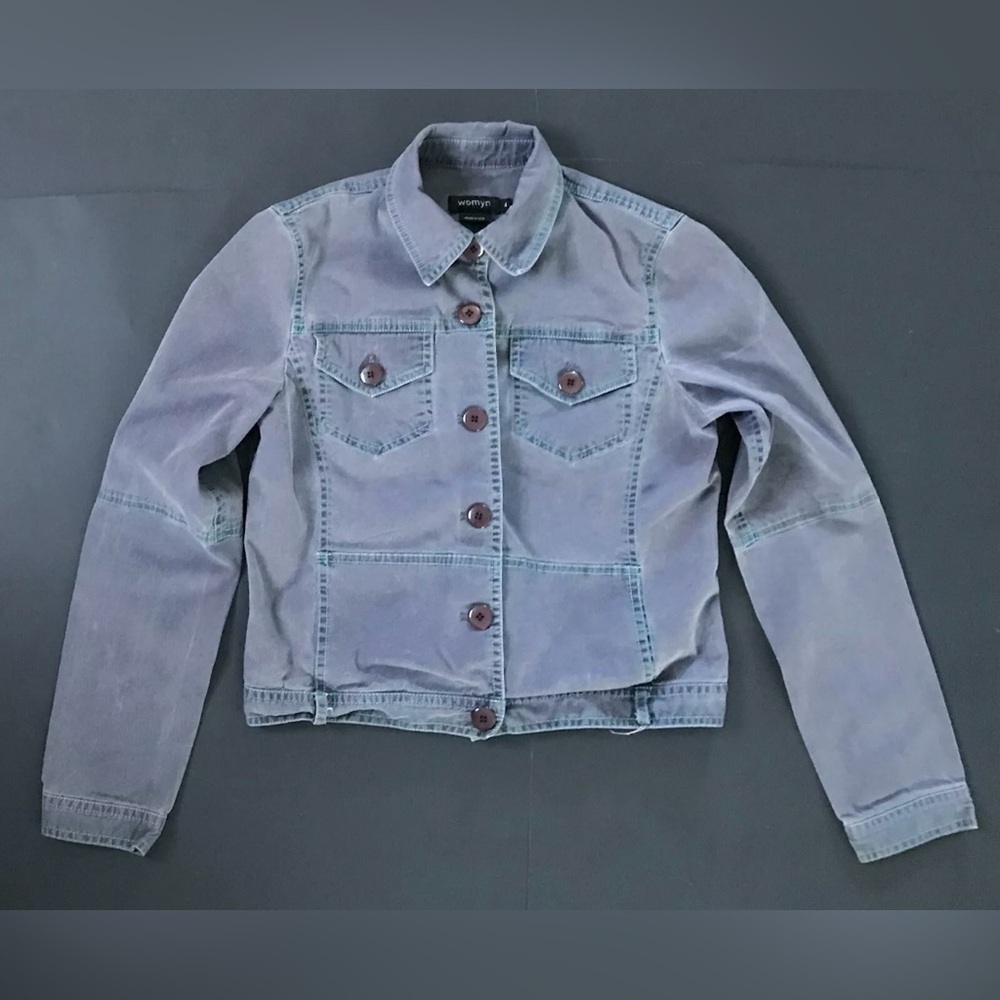 Light Smoky Blue Fashion Jacket Size 4 Button Down Fairy Core Coastal Cowgirl